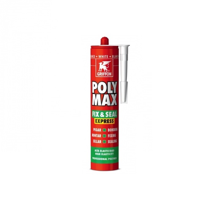SILICONE SIGILLANTE GRIFFON POLY MAX FIX & SEAL EXPRESS BIANCO - 425g