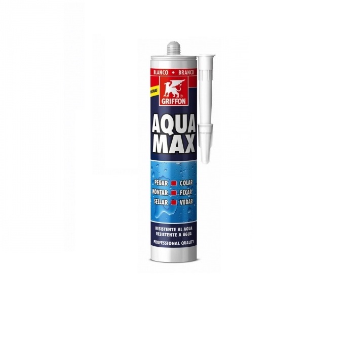 SILICONE SIGILLANTE GRIFFON AQUA MAX FIX & SEAL EXPRESS RESISTENTE ALL’ACQUA - BIANCO 425g