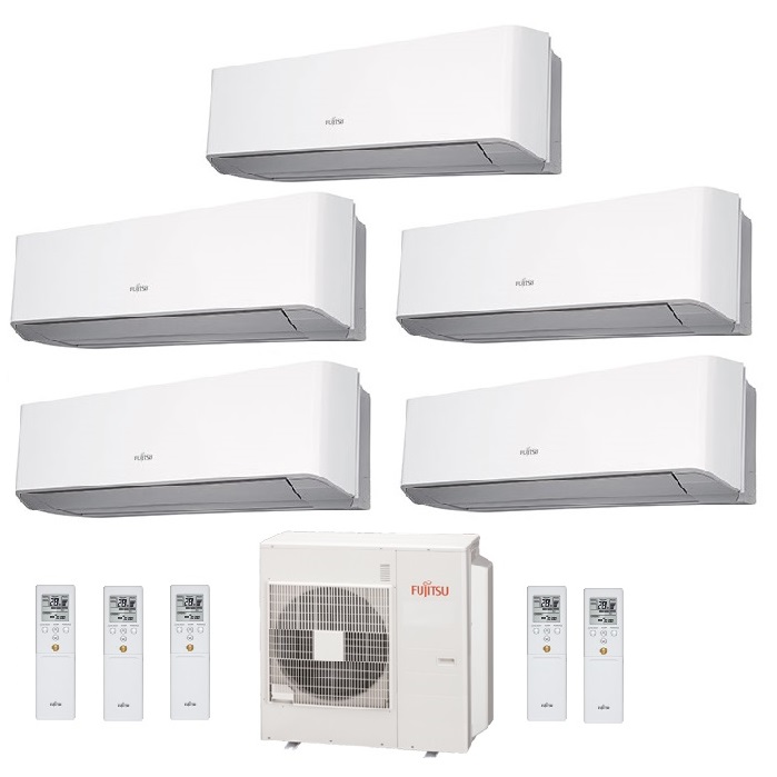CLIMATIZZATORE CONDIZIONATORE FUJITSU PENTA SPLIT PARETE INVERTER SERIE LM 9+9+9+9+12 BTU con AOYG36LBLA5