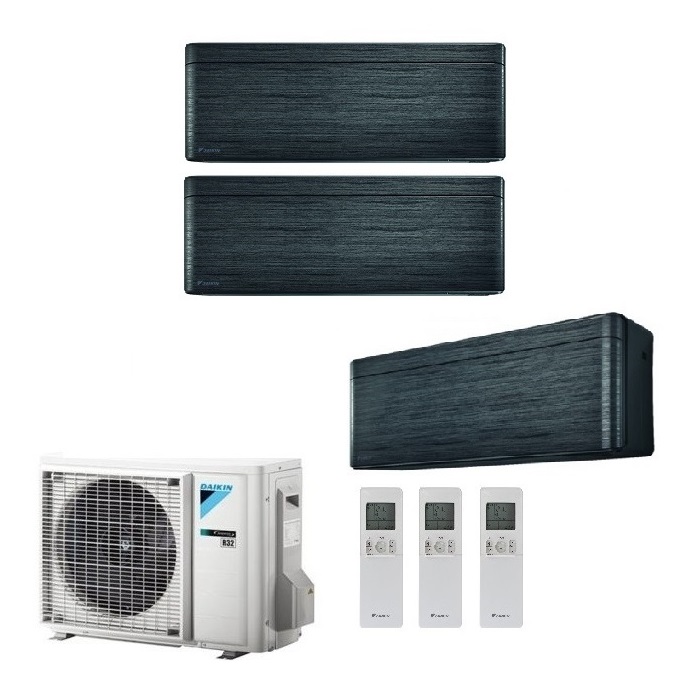 CLIMATIZZATORE CONDIZIONATORE DAIKIN BLUEVOLUTION TRIAL SPLIT INVERTER STYLISH BLACKWOOD R-32 WI-FI 7000+7000+7000 CON 3MXM52N - 7+7+7 - NEW REAL BLACKWOOD