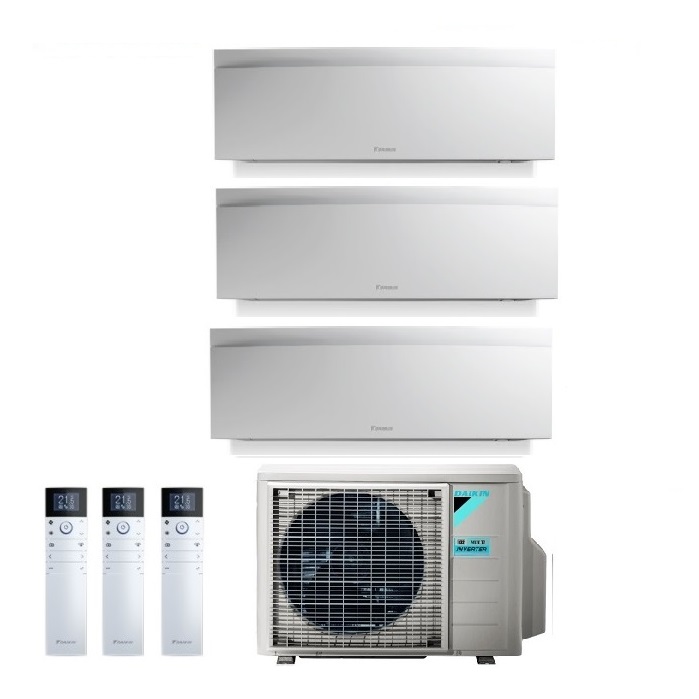 CLIMATIZZATORE CONDIZIONATORE DAIKIN TRIAL SPLIT INVERTER serie 3 FTXJ R-32 EMURA III ARGENTO Bluevolution 7000+7000+7000 con 3MXM52N WI-FI INCLUSO - NEW -7+7+9