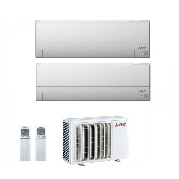 CLIMATIZZATORE CONDIZIONATORE MITSUBISHI ELECTRIC DUAL SPLIT INVERTER SERIE MSZ-BT 9000+9000 BTU CON MXZ-2F33VF WI-FI INTEGRATO R-32 9+9 A++