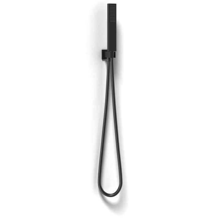 METAFORM KIT DOCCETTA E SUPPORTO 1 GETTO QUADRATO NERO IN OTTONE MOD. SET RETTANGOLARE NERO - 101M49001
