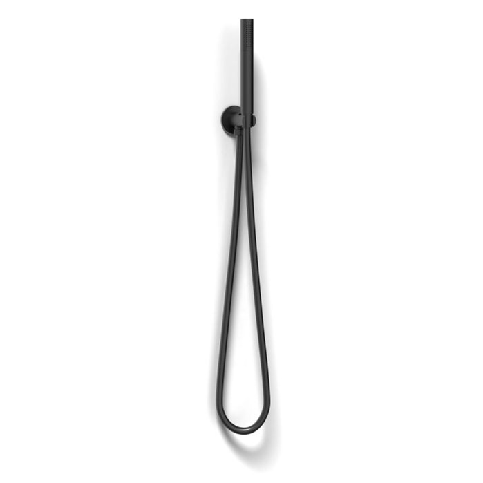 METAFORM KIT DOCCETTA E SUPPORTO 1 GETTO TONDO CROMO IN OTTONE MOD. SET TONDO NERO - 101M50001