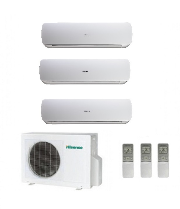 CLIMATIZZATORE CONDIZIONATORE HISENSE TRIAL SPLIT INVERTER serie MINI APPLE PIE 3 12+12+12 con 3AMW70U4SAD1