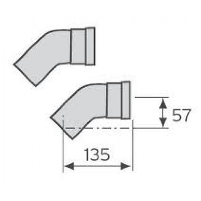 COPPIA CURVA VAILLANT 45° PER SDOPPIATORE 303259