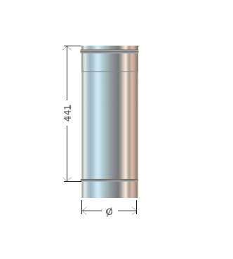 CANNA FUMARIA mm 500 Ø 80 MONOPARETE ACCIAIO INOX AISI 304 - CORDIVARI