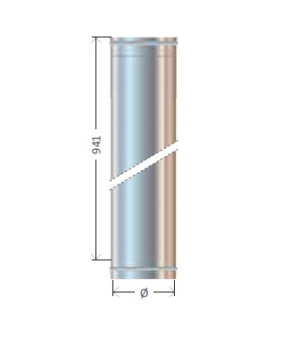 CANNA FUMARIA mm 1000 Ø80 MONOPARETE ACCIAIO INOX AISI 304 - CORDIVARI