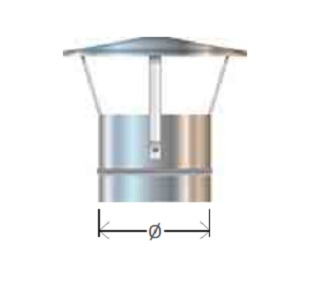 CAPPELLO CINESE Ø 80 MONOPARETE ACCIAIO INOX AISI 316 - CORDIVARI