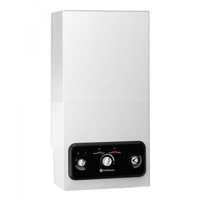 SCALDABAGNO A GAS CHAFFOTEAUX FLUENDO FACILE 14 SF METANO COMPLETO DI KIT PER SCARICO FUMI - NEW