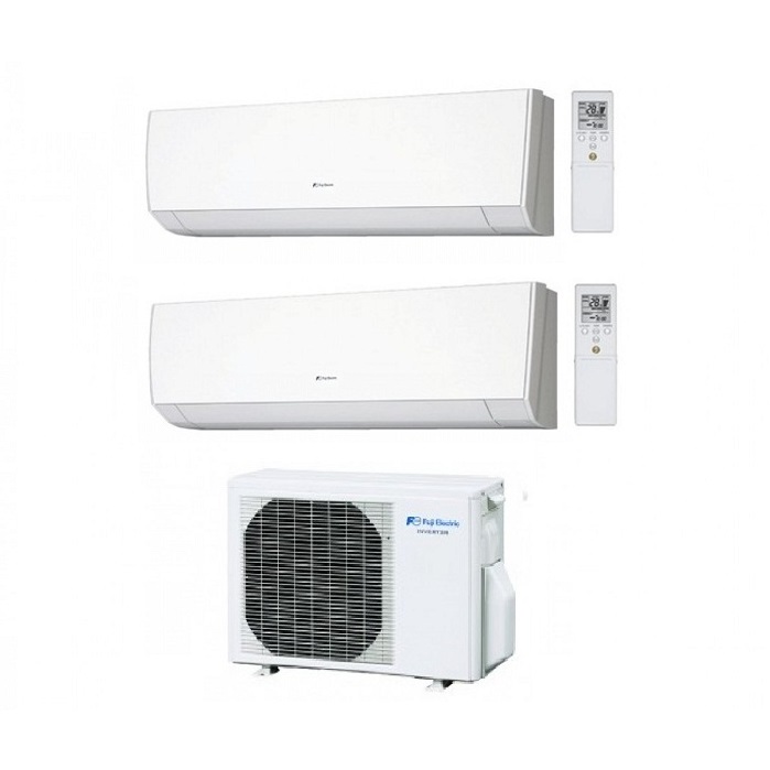 CLIMATIZZATORE CONDIZIONATORE FUJI INVERTER DUAL SPLIT A PARETE serie LM 9000+9000 con ROG14L 