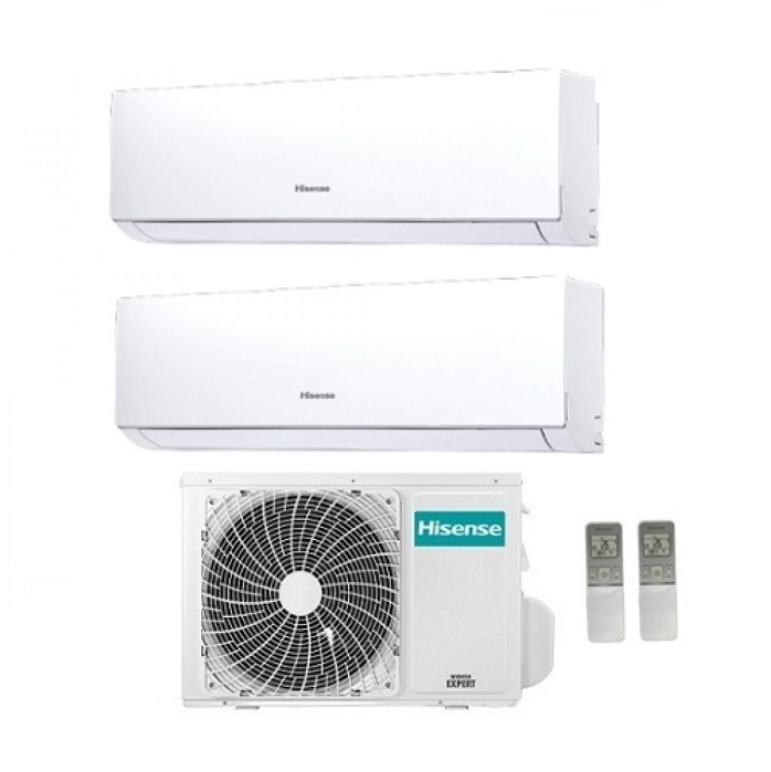 CLIMATIZZATORE CONDIZIONATORE HISENSE DUAL SPLIT INVERTER SERIE NEW COMFORT R-32 7000+7000 CON 2AMW42UARRA 7+7 A++ NEW