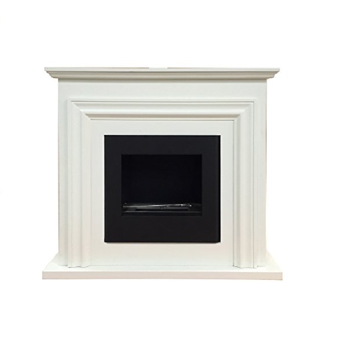 CAMINO A BIOETANOLO MOD. A180 3,5KW RIVESTIMENTO IN LEGNO CM 80X29X75 COLORE BIANCO COD. 17338