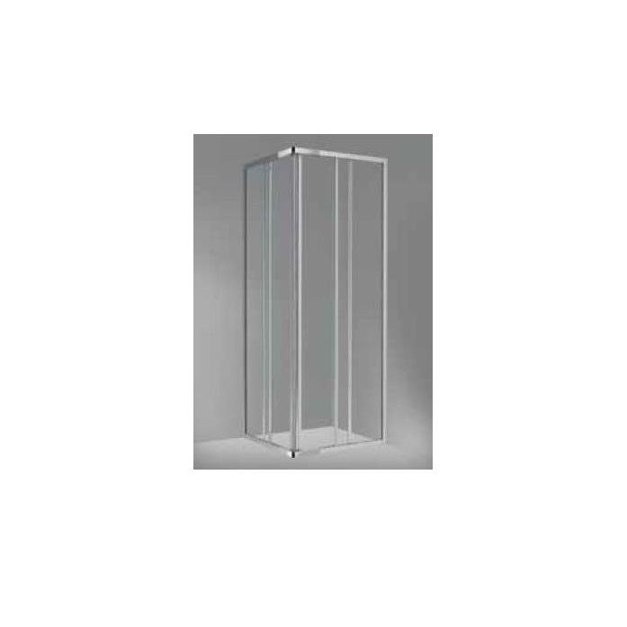 GIAVA BOX – BOX DOCCIA ANGOLARE MODELLO SMERALDA S 01 M 68/80 – ANGOLO A DUE ANTE SCORREVOLI PROFILO BIANCO
