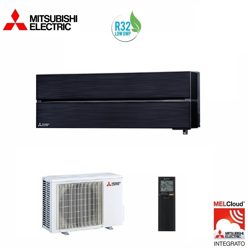 CLIMATIZZATORE CONDIZIONATORE MITSUBISHI ELECTRIC INVERTER serie LN KIRIGAMINE STYLE MSZ-LN50VGB WI-FI R-32 18000 BTU NERO ONICE