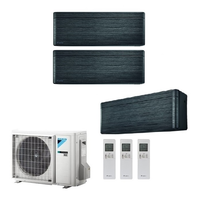 CLIMATIZZATORE CONDIZIONATORE DAIKIN BLUEVOLUTION TRIAL SPLIT INVERTER STYLISH BLACKWOOD R-32 WI-FI 7000+9000+12000 CON 3MXM52N - 7+9+12 - NEW REAL BLACKWOOD