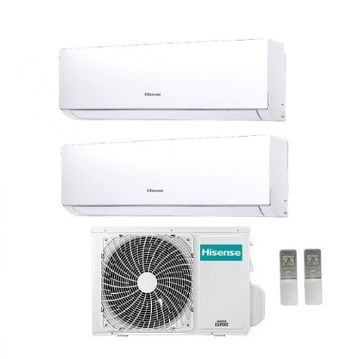 CLIMATIZZATORE CONDIZIONATORE HISENSE DUAL SPLIT INVERTER SERIE NEW COMFORT R-32 12000+12000 CON 2AMW50U4RXA 12+12 A++ NEW