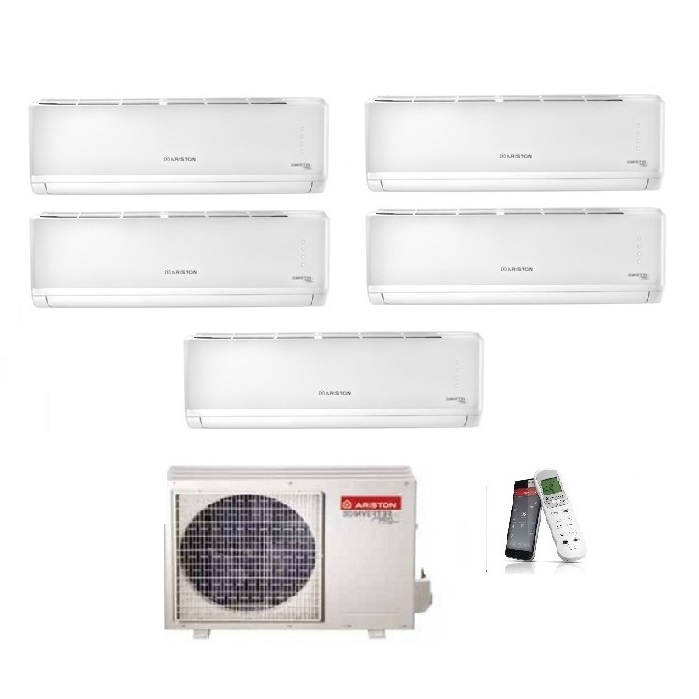 CLIMATIZZATORE CONDIZIONATORE ARISTON PENTA SPLIT INVERTER ALYS R-32 9000+9000+9000+9000+9000 BTU CON PENTA 121 XD8C-O WI-FI READY 9+9+9+9+9