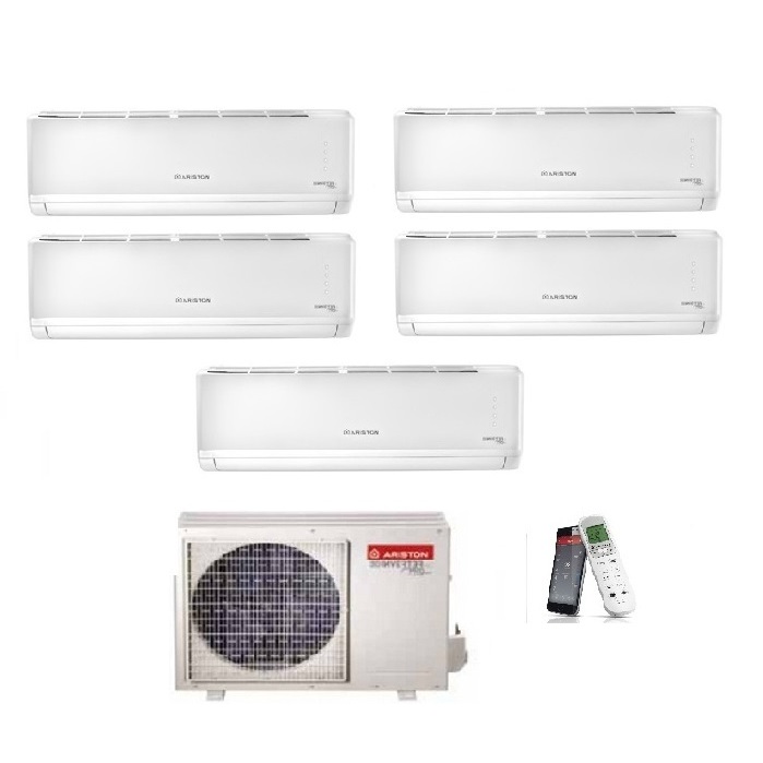 CLIMATIZZATORE CONDIZIONATORE ARISTON PENTA SPLIT INVERTER ALYS R-32 9000+9000+12000+12000+12000 BTU CON PENTA 121 XD8C-O WI-FI READY 9+9+12+12+12