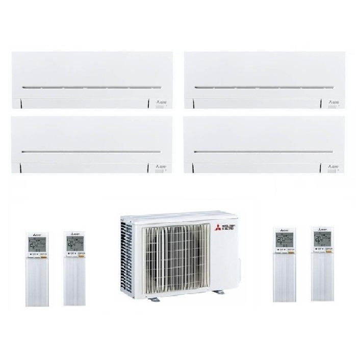 CLIMATIZZATORE CONDIZIONATORE MITSUBISHI ELECTRIC QUADRI SPLIT INVERTER MSZ-AP R-32 9000+9000+9000+9000 CON MXZ 4F72VF NEW 9+9+9+9