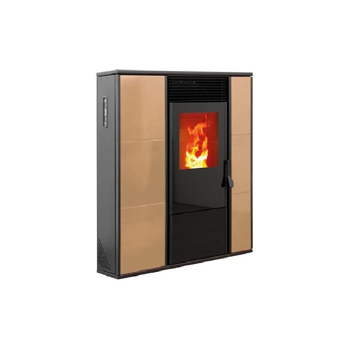 STUFA A PELLET KARMEK ONE MOD. ALICE 14,3 KW AD ARIA VENTILATA IN ACCIAIO BEIGE