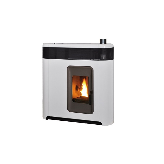 TERMOSTUFA A PELLET LAMINOX MOD. ELISA PHANTOM IDRO 16 KW SLIM -  COLORE BIANCO