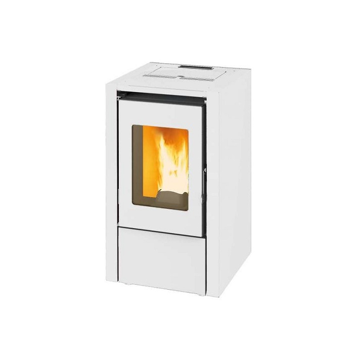 STUFA A PELLET KING 60 KW 6,15 BIANCA PER AMBIENTI FINO A 55 MQ- NEW