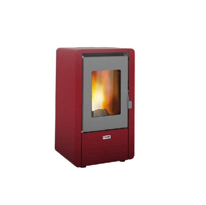 STUFA A PELLET KING 60 KW 6,15 BORDEAUX PER AMBIENTI FINO A 55 MQ- NEW