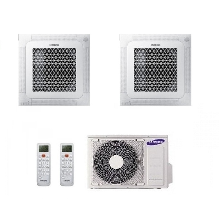 CLIMATIZZATORE CONDIZIONATORE DUAL SPLIT SAMSUNG A CASSETTA 4 VIE MINI 9000+18000 CON AJ050TXJ – NEW 9+18