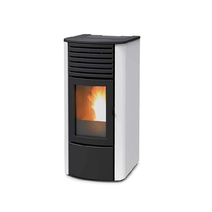 TERMOSTUFA A PELLET MCZ CLIO HYDRO 23 IN GHISA E ACCIAIO – 23 KW BIANCA