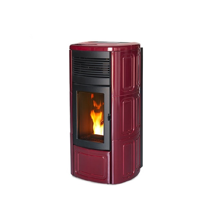 STUFA A PELLET MCZ SUITE HYDROMATIC 16 IN ACCIAIO CON TOP E FIANCHI IN CERAMICA – 16 KW BORDEAUX