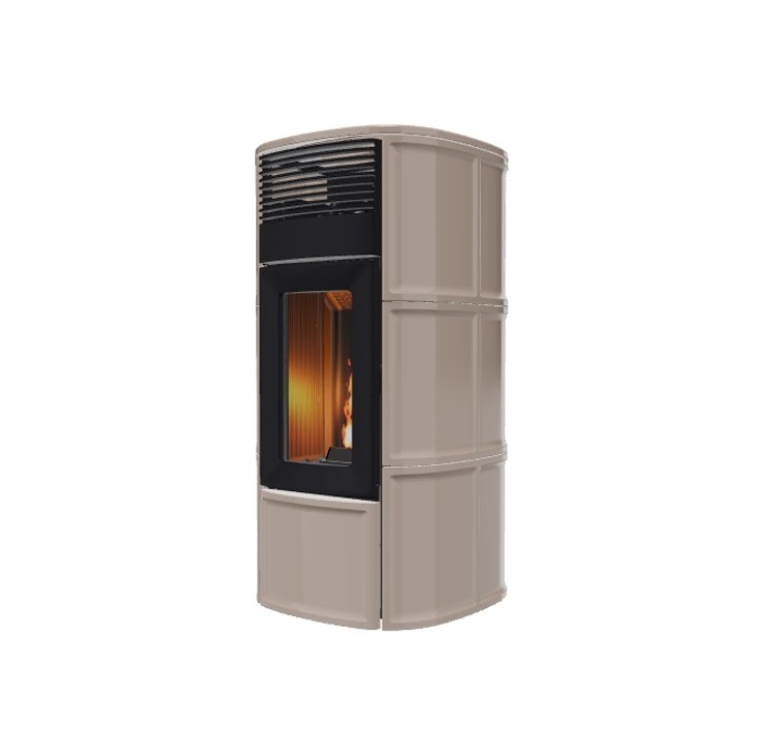 STUFA A PELLET MCZ SUITE HYDROMATIC 24 IN ACCIAIO CON TOP E FIANCHI IN CERAMICA – 24 KW - COLORE WARM GREY