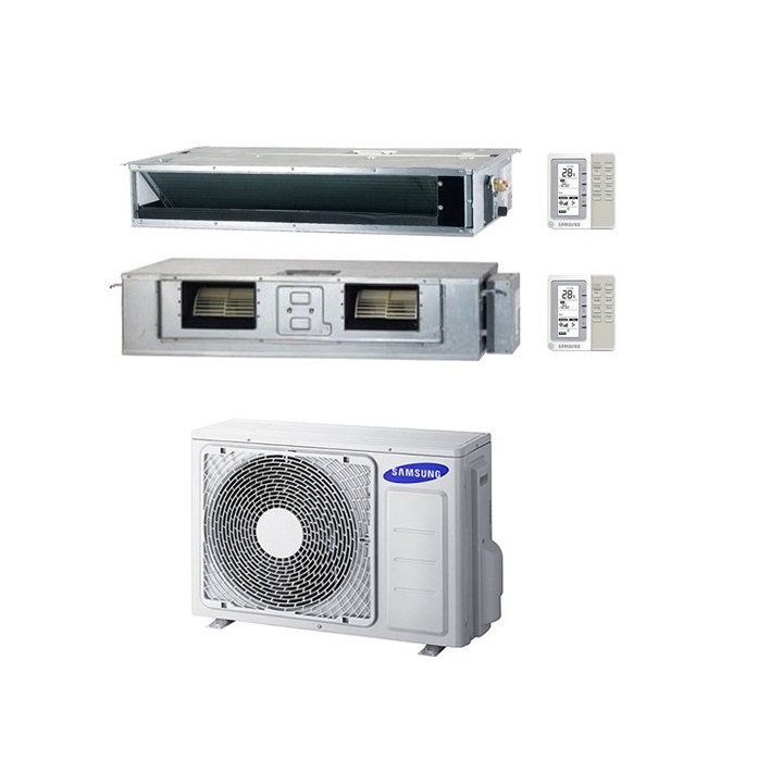 CLIMATIZZATORE CONDIZIONATORE SAMSUNG DUAL SPLIT CANALIZZABILE SLIM 9000+18000 con AJ068TXJ - CLASSE A++/A 9+18