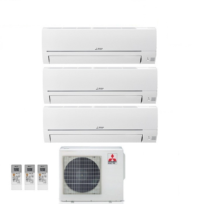 CLIMATIZZATORE CONDIZIONATORE MITSUBISHI ELECTRIC LINEA SMART TRIAL SPLIT INVERTER MSZ-HR R-32 9000+9000+9000 CON MXZ-3HA50VF NEW 9+9+9