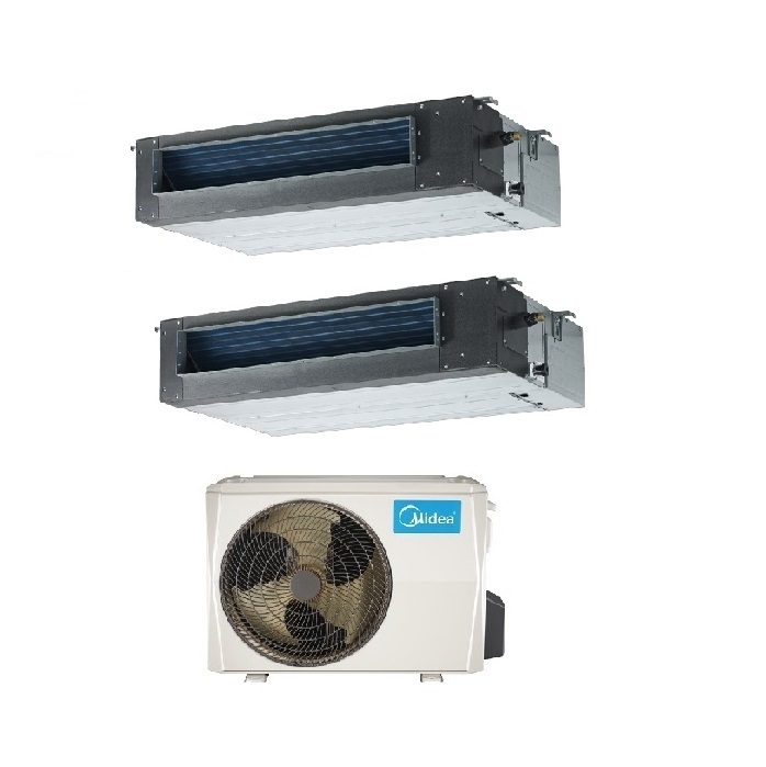 CLIMATIZZATORE CONDIZIONATORE MIDEA DUAL SPLIT INVERTER CANALIZZABILE R-32 9000+12000 CON M2O-18FN8-Q