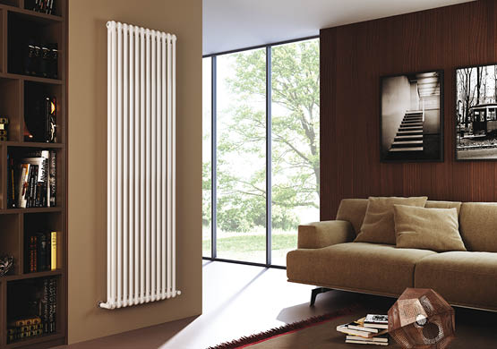 RADIATORE ACCIAIO TUBOLARE CORDIVARI ARDESIA 2 COLONNE H.2000 COLORE BIANCO