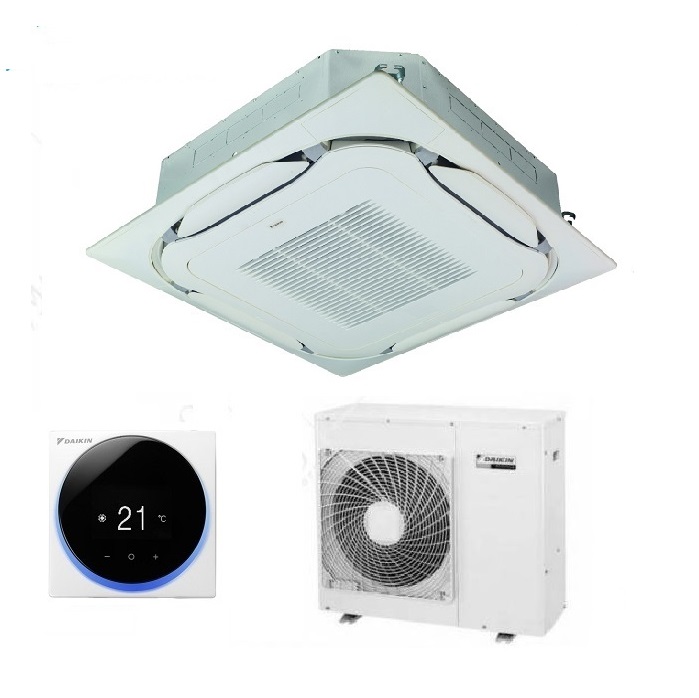 CONDIZIONATORE CLIMATIZZATORE DAIKIN SKY AIR ACTIVE R32 CASSETTA INCASSO ROUND FLOW 24000 BTU FCAG71A CON COMANDO A FILO E GRIGLIA STANDARD