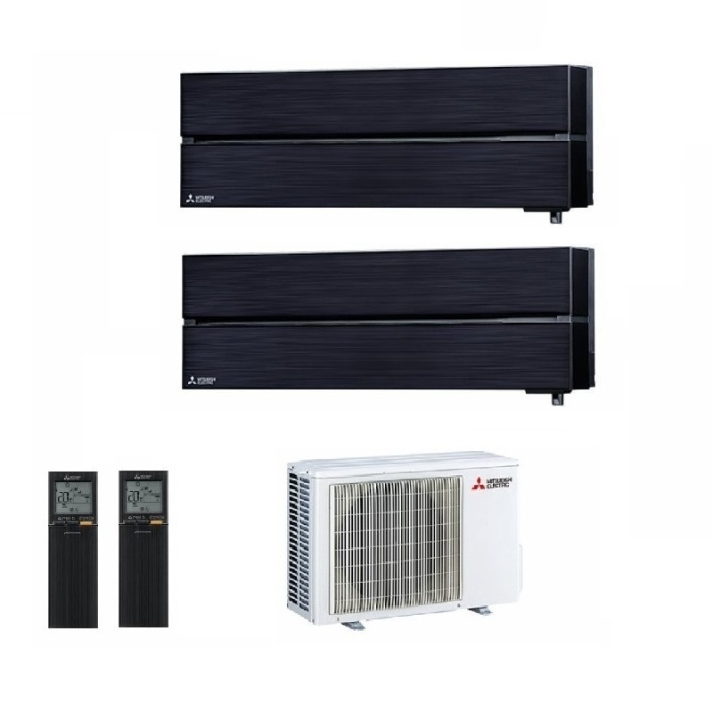 CLIMATIZZATORE CONDIZIONATORE MITSUBISHI ELECTRIC DUAL SPLIT INVERTER MSZ-LN KIRIGAMINE STYLE ONICE NERO R-32 9000+9000 con MXZ-2F53VF Wi-Fi NEW 9+9
