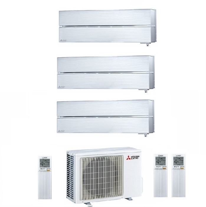 CLIMATIZZATORE CONDIZIONATORE MITSUBISHI ELECTRIC TRIAL SPLIT INVERTER MSZ-LN KIRIGAMINE STYLE BIANCO PERLA R-32 9000+9000+9000 con MXZ-3F68VF Wi-Fi NEW 9+9+9