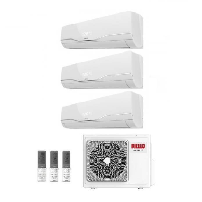 CLIMATIZZATORE CONDIZIONATORE RIELLO INVERTER TRIAL SPLIT AARIA PLUS 7000+7000+9000 BTU R-32 CON AARIA MULTI 355 P WI-FI OPTIONAL NEW - 7+7+9