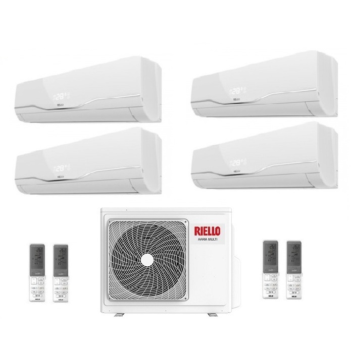 CLIMATIZZATORE CONDIZIONATORE RIELLO INVERTER QUADRI SPLIT AARIA PLUS 9000+9000+9000+9000 BTU R-32 CON AARIA MULTI 485 P WI-FI OPTIONAL NEW  - 9+9+9+9