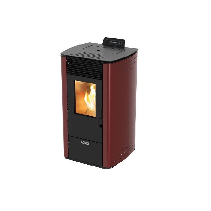 STUFA A PELLET QLIMA MODELLO ELEONORA 74 S-LINE, 7,45 KW CON TELECOMANDO - ROSSO
