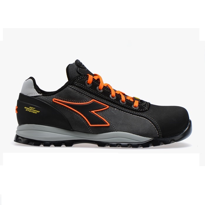 SCARPE ANTINFORTUNISTICA DIADORA UTILITY GLOVE TECH LOW PRO S3 SRA HRO ESD - COLORE ASFALTO/ARANCIONE FLUO cod. 701.173528