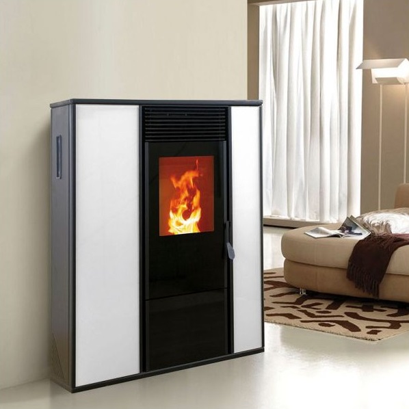 STUFA A PELLET KARMEK ONE MOD. ALICE 14,3 KW AD ARIA VENTILATA IN ACCIAIO BIANCO