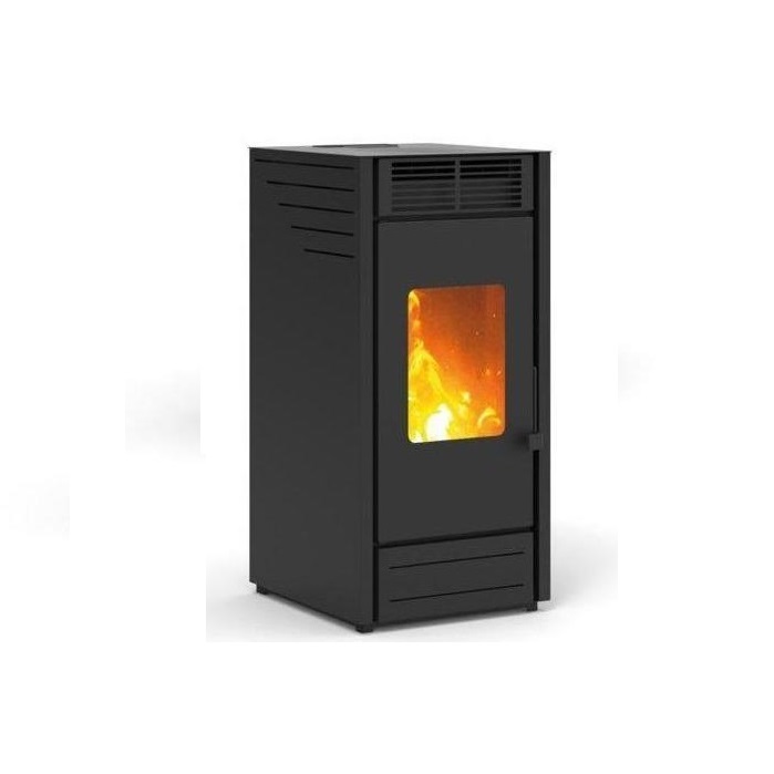 STUFA A PELLET KARMEK ONE MOD. ASIA S1 AD ARIA VENTILATA 7,3 KW IN ACCIAIO ANTRACITE