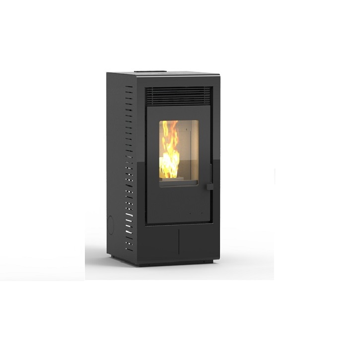 STUFA A PELLET KARMEK ONE MOD. VIGO S1 11,6 KW AD ARIA VENTILATA IN ACCIAIO NERO