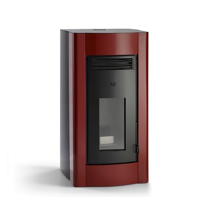 TERMOSTUFA A PELLET AMBIENTE E CALORE MODELLO ALFA20 VENTILATA 20 KW - BIANCA