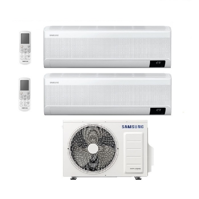CLIMATIZZATORE CONDIZIONATORE SAMSUNG INVERTER DUAL SPLIT WINDFREE ELITE 7000+7000 BTU con AJ040TXJ R-32 CLASSE A+++ WIFI - NEW 7+7
