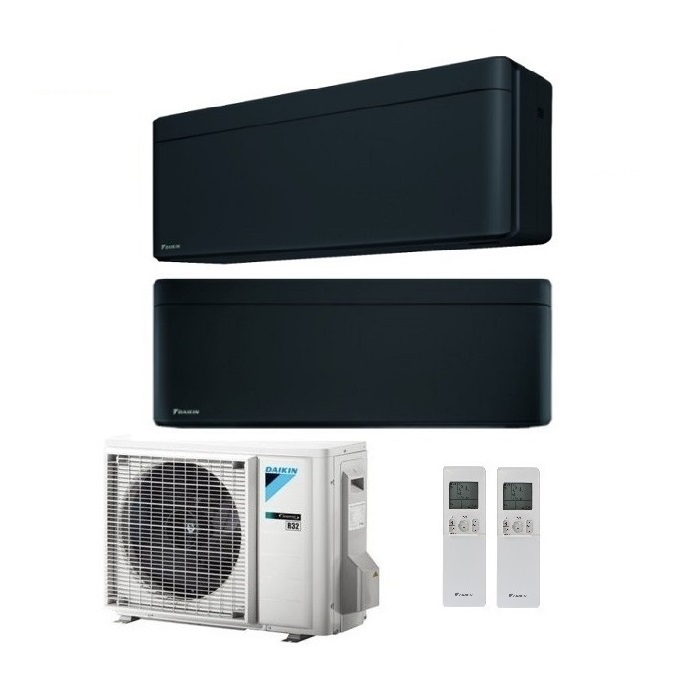 CLIMATIZZATORE CONDIZIONATORE DAIKIN BLUEVOLUTION DUAL SPLIT INVERTER STYLISH BLACK R-32 WI-FI 9000+18000 CON 2MXM50M9 - NEW TOTAL BLACK FTXA-BB FTXA-BT