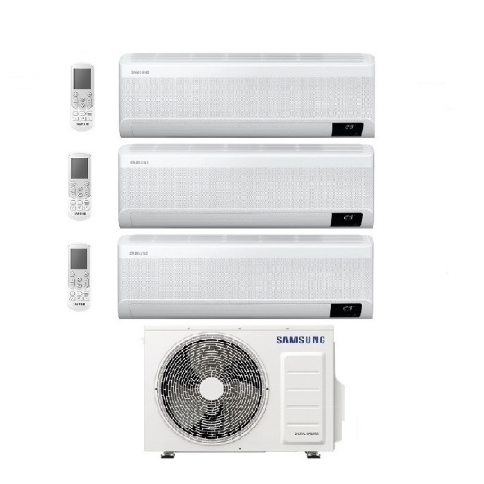 CLIMATIZZATORE CONDIZIONATORE SAMSUNG INVERTER TRIAL SPLIT WINDFREE ELITE 7000+7000+7000 con AJ052TXJ R-32 CLASSE A+++ WIFI - NEW 7+7+7